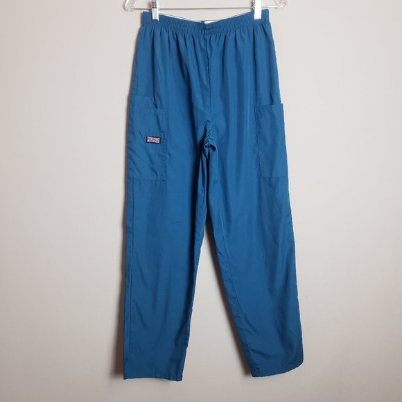 Cherokee Caribbean Blue Classic Cargo Scrub Pants Small - Picture 1 of 5